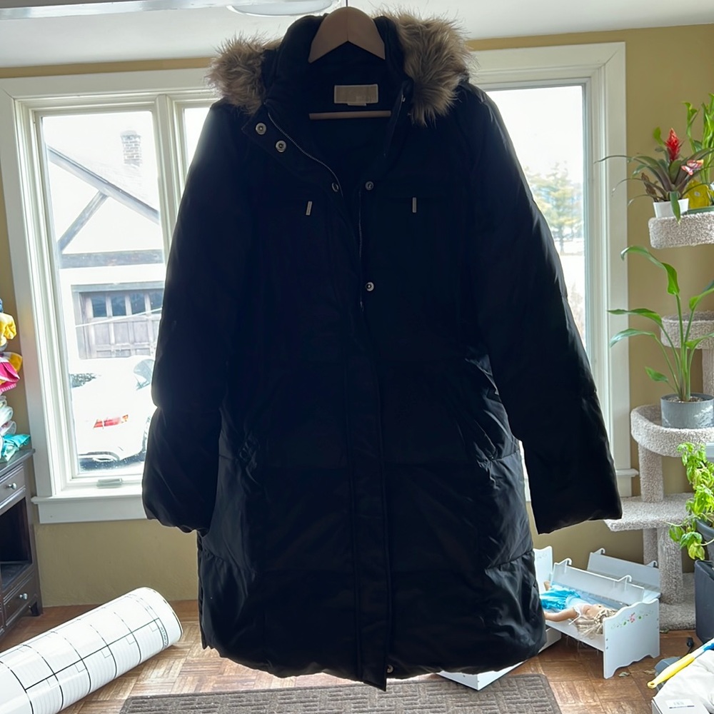 Black lightly used Michael Kors coat